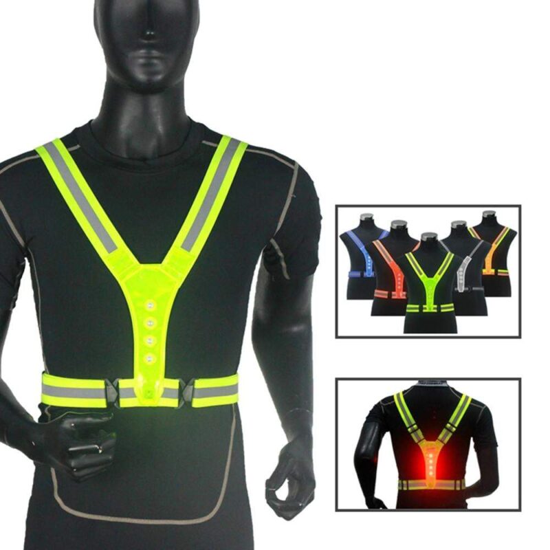 LED Reflective Cycling Running Visibility Vest - Image 3