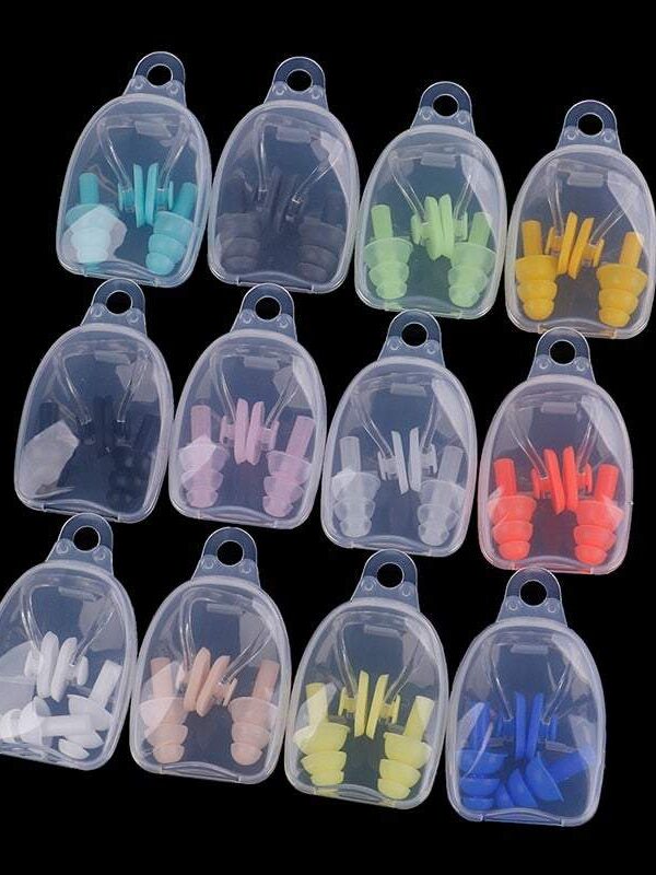 Silicone Earplugs Nose Clip Set For Watersports